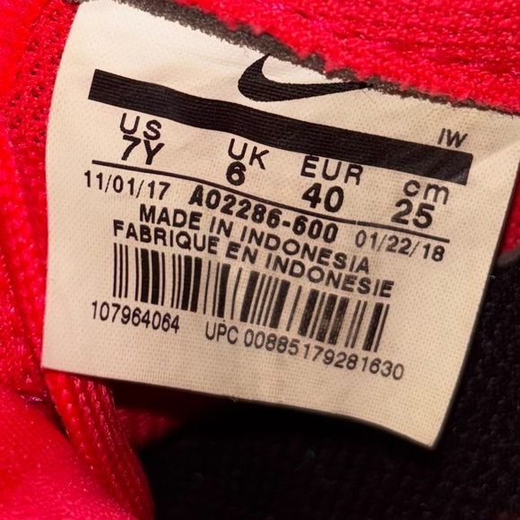 Nike Air Force 1 Low Ultraviolet Siren Red- size 7Y / women’s 8.5 - Picture 9 of 9